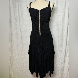 Scott McClintock Size 10 Black Vintage Dress Rhinestone Bedazzled Dance Prom